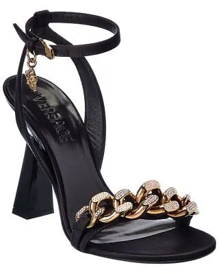 Женские шелковые сандалии Versace Medusa Chain, черные 38