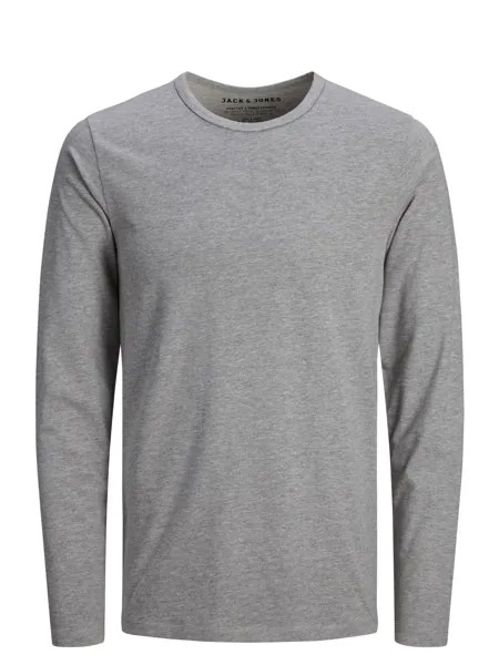 Лонгслив Jack & Jones Basic Stretch Shirt JJEBASIC Dünner Pullover, серый
