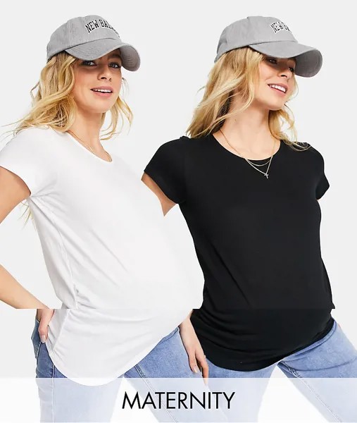 2 футболки черного и белого цвета New Look Maternity-Многоцветный