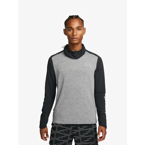 Лонгслив спортивный NIKE M NK RUN DVN SPHR ELMNT TOP, размер S, , серый/черный
