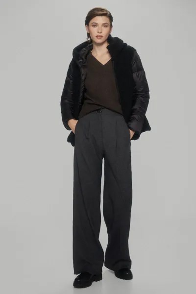 Комбинированная парка из овчины Pedro del Hierro, черный