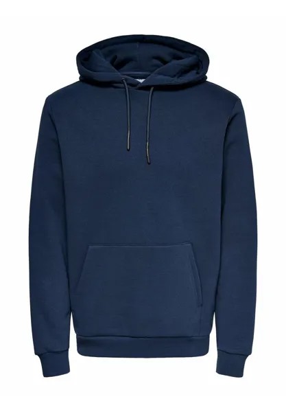 Толстовка с капюшоном ONSCERES HOODIE Only & Sons, платье синего цвета