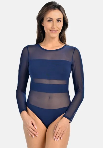 Боди Teyli Langärmeliger Mesh suit für Frauen Stripy, синий