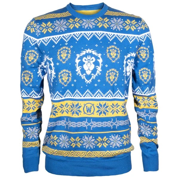 Свитер мужской Blizzard World of Warcraft Alliance Ugly Holiday Sweater голубой XXL