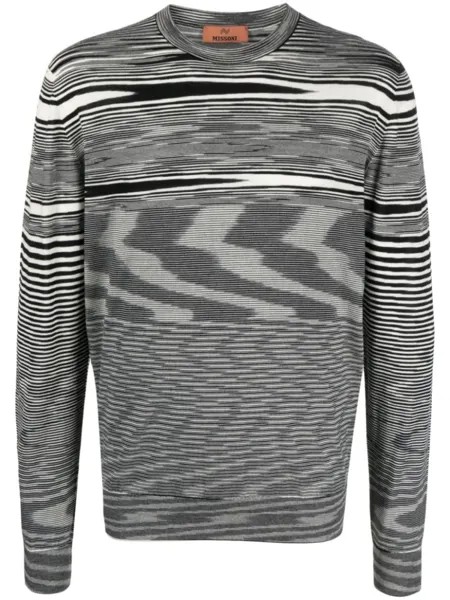 Missoni striped intarsia-knit wool jumper, черный