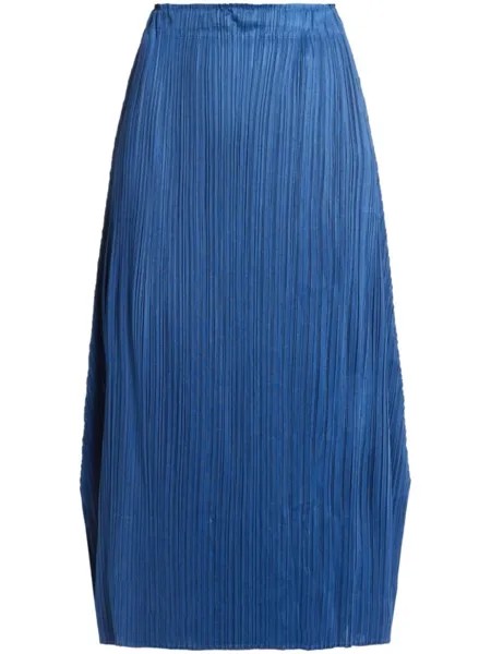 Pleats Please Issey Miyake юбка миди в складку June, синий