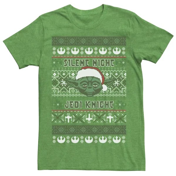 Мужская рождественская футболка-свитер «Звездные войны Йода Тихая ночь» Licensed Character
