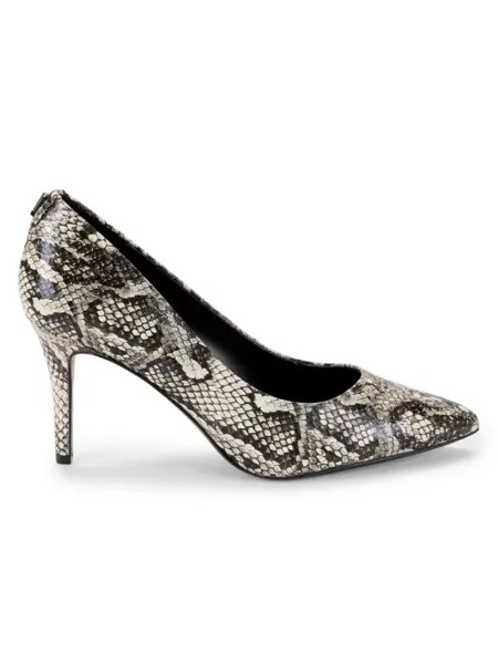 Кожаные туфли Royale с тиснением под змеиную кожу Karl Lagerfeld Paris, цвет Black White