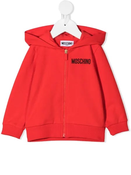 Moschino Kids худи на молнии с логотипом