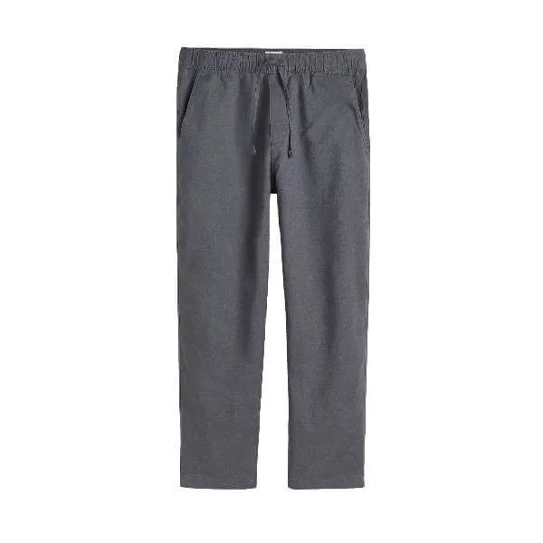 Спортивные брюки из смесового льна H&M Relaxed Fit, темно-серый