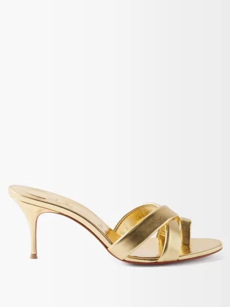 Туфли-лодочки simply me из кожи металлизированного цвета Christian Louboutin, золото