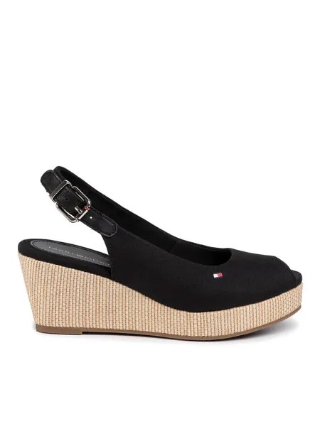 Эспадрильи Iconic Elba Sling Back Wedge Tommy Hilfiger, черный