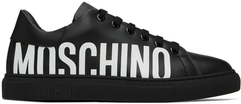 Черные кроссовки с принтом Moschino