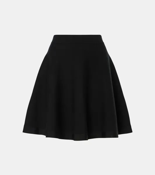 Мини-юбка из смесовой шерсти Nina Ricci, черный