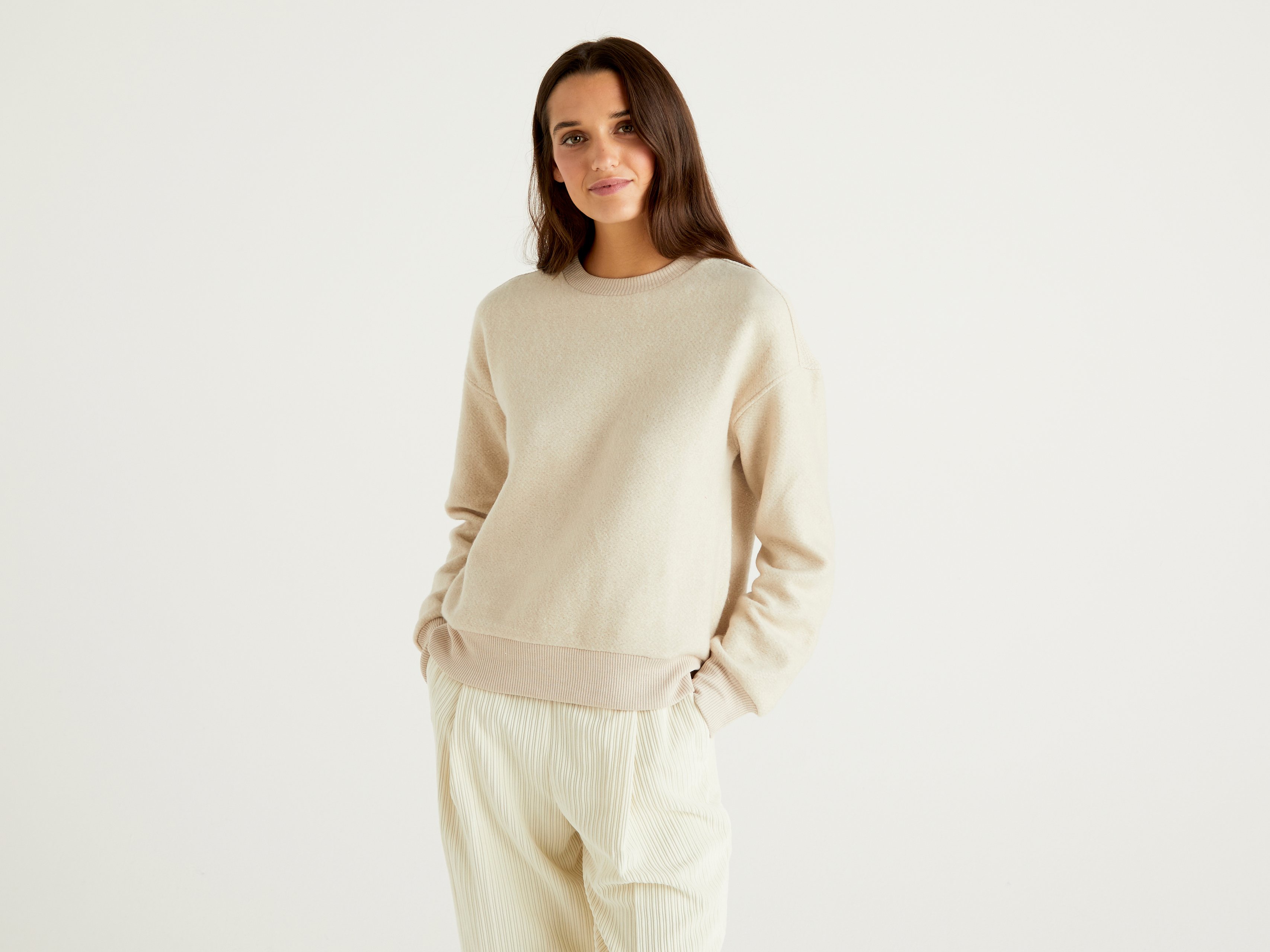 Свитшот женский United Colors of Benetton 21A_3NC5E1BC1 бежевый XL