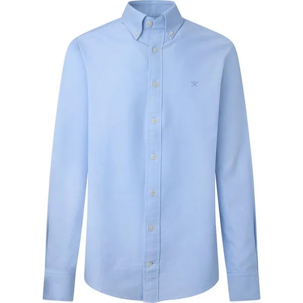 Рубашка с длинным рукавом Hackett Washed Oxford, синий