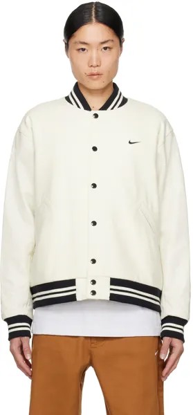Кремового цвета бомбер с логотипом Swoosh Nike