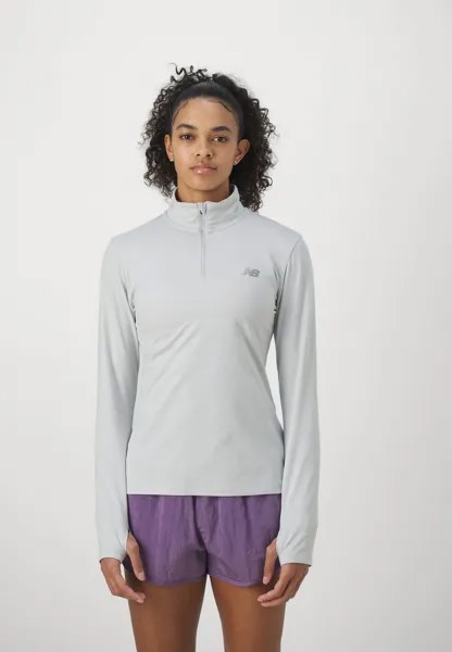 Топ с длинными рукавами SPORT ESSENTIALS SPACE DYE QUARTER ZIP New Balance, цвет ash heather