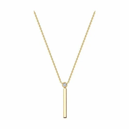 Колье Diamant, красное золото, 585 проба, фианит, длина 42 см.