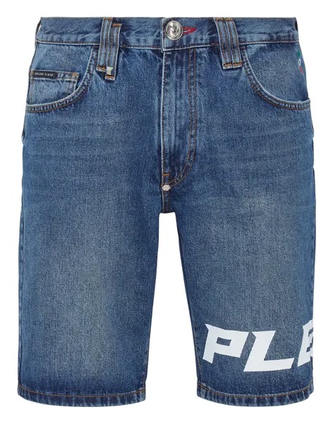 Джинсовые шорты Mykonos Philipp Plein, цвет Royalty