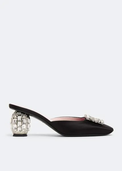 Мюли Roger Vivier Jewel Heel Rhinestone Buckle, черный