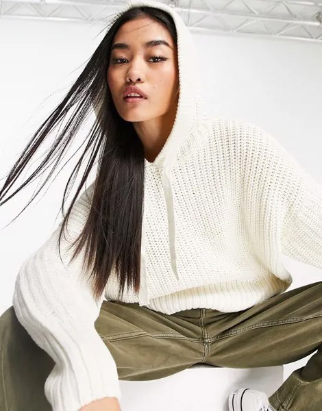 Вязаный худи кремового цвета Vero Moda FRSH-Белый