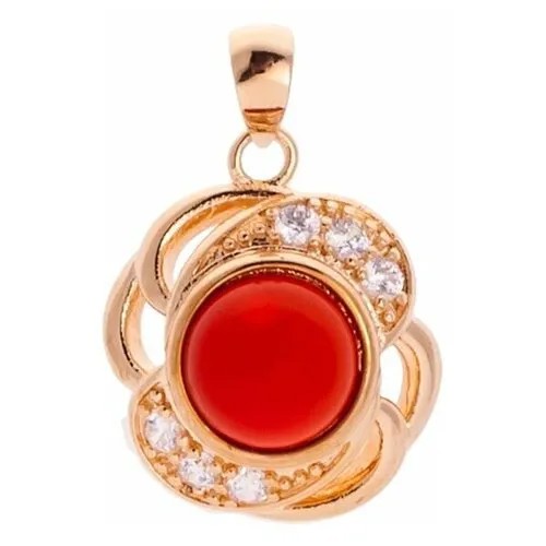 Подвеска Lotus Jewelry, агат, бордовый