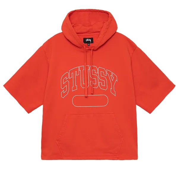 Укороченное худи свободного кроя с короткими рукавами Stussy Deep Orange