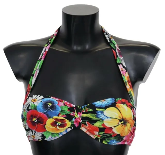 DOLCE - GABBANA Верх бикини, разноцветный купальник с цветочным принтом IT1 / XS Рекомендуемая розничная цена 300 долларов США