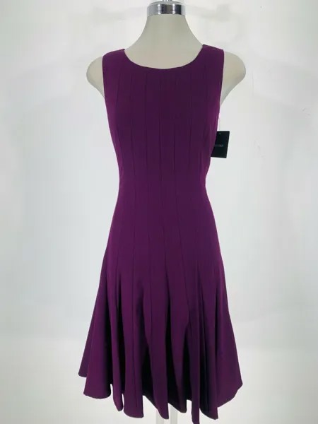 НОВИНКА Элегантное платье Ellen Tracy NWT AUBERGINE с расклешенными швами, размер 4