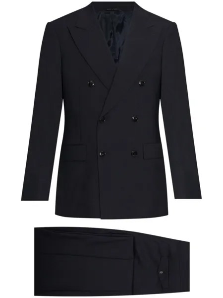Giorgio Armani двубортный шерстяной костюм, синий