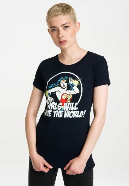 Футболка с принтом Wonder Woman LOGOSHIRT, цвет dunkelblau