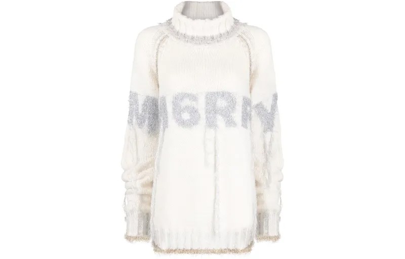 Кашемировый свитер женский белый Mm6 Maison Margiela