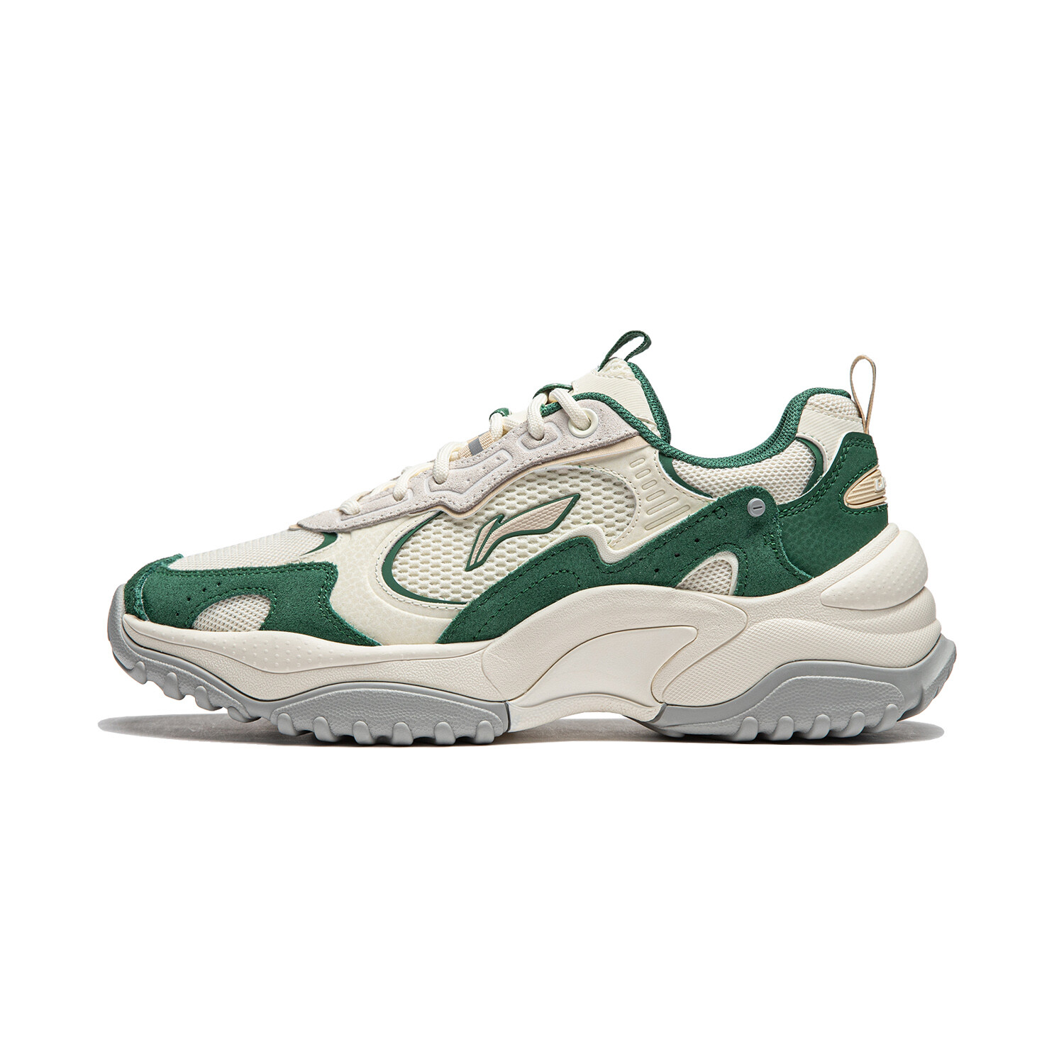Кроссовки LINING Churui Lifestyle Shoes Women's Low-top White/Green, белый/темно-зеленый