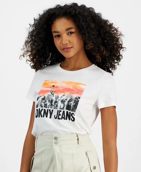 Женская футболка с логотипом City Skyline DKNY Jeans, белый
