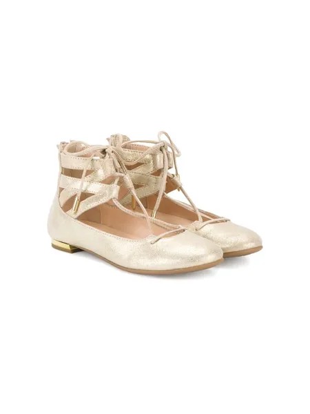 Aquazzura Mini балетки на шнуровке 'Mini Belgravia'