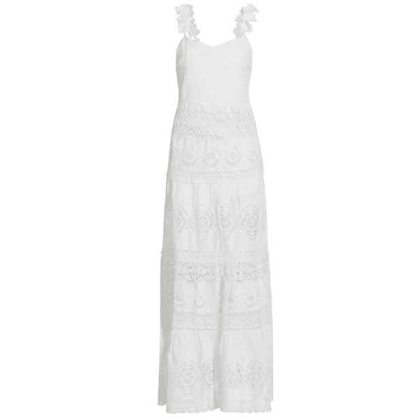 Платье миди Alice + Olivia Alora Embr Swthrt-Белый, белый