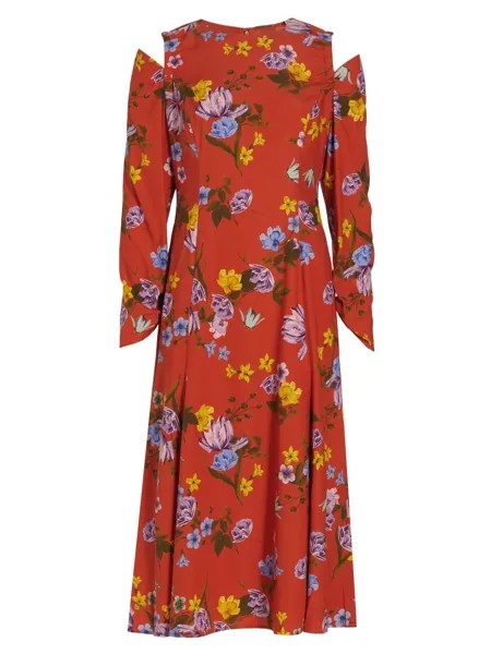 Платье миди с цветочным принтом Holland и шелковой смесью Elie Tahari