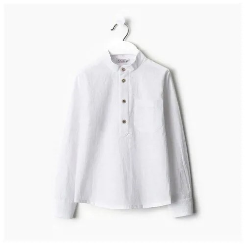 Школьная рубашка Minaku, размер 92 см, серый, синий