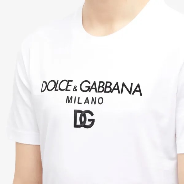 Dolce & Gabbana Футболка с круглым вырезом и логотипом, белый