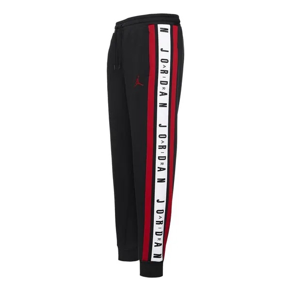 Спортивные штаны Air Jordan Logo Splicing Fleece Lined Stay Warm Bundle Feet Sweatpants Winter Men's Black, черный