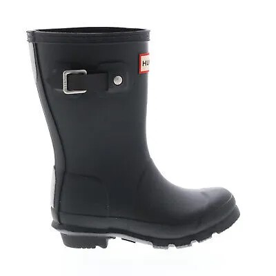 Hunter Little Kids Original Boot KFT5000RMA-BLK Черные резиновые сапоги для мальчиков и девочек 9