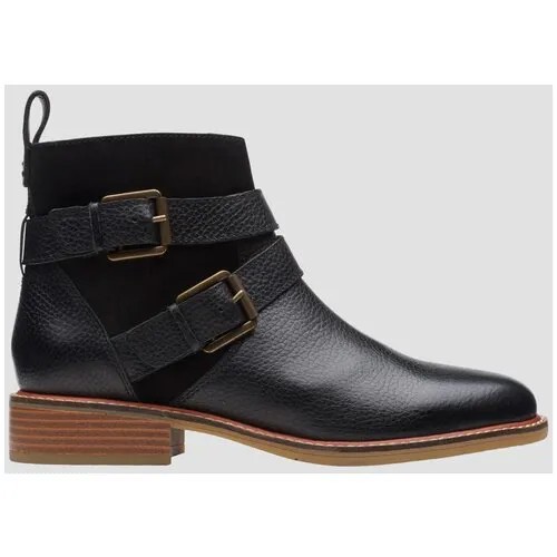 Полусапоги  Clarks Cologne Buckle, демисезонные, натуральная кожа, размер 39EU (5.5UK), черный
