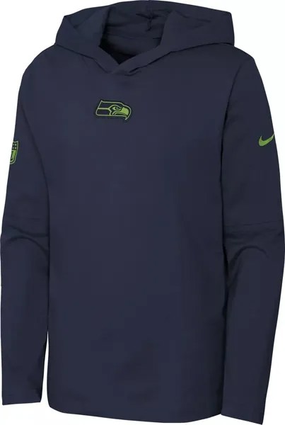 Темно-синяя толстовка Nike Youth Seattle Seahawks Sideline Player