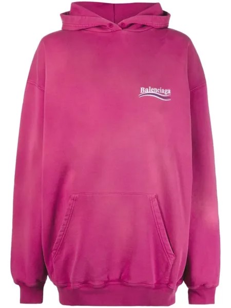 Balenciaga худи с вышитым логотипом, розовый