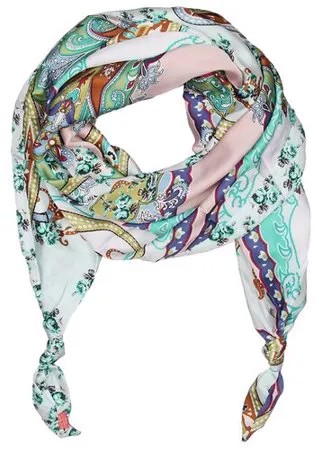Шарф женский весенний, шёлк, вискоза, полиэстер, разноцветный, двойной шарф-долька Оланж Ассорти серия Марокко с узелками
