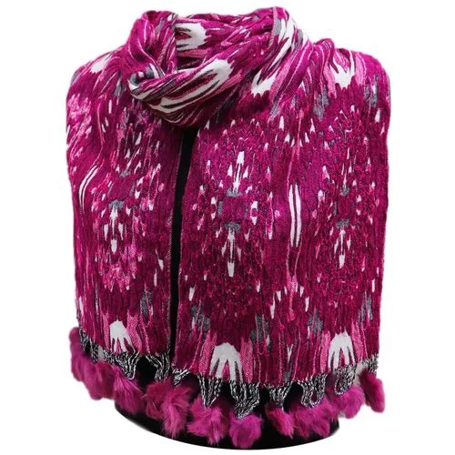 Шарф Crystel Eden,180х25 см, one size, фуксия