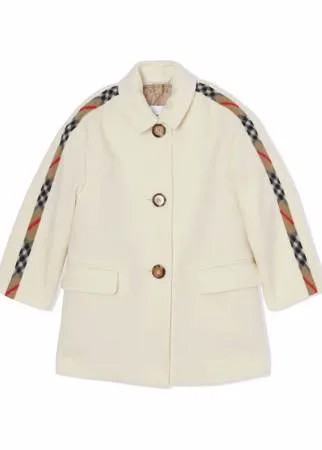 Burberry Kids пальто с клетчатыми вставками