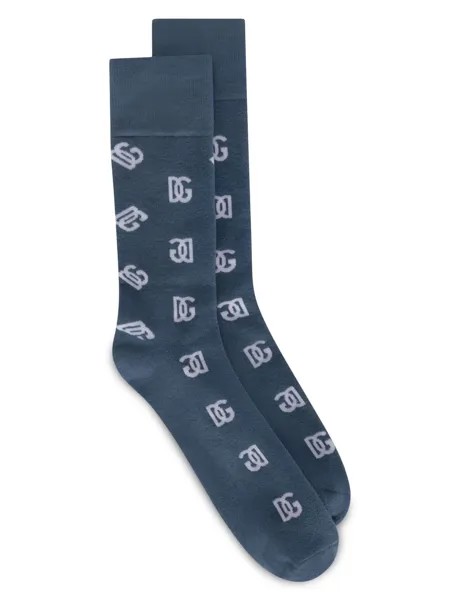 Жаккардовые носки с логотипом DOLCE&GABBANA, нави