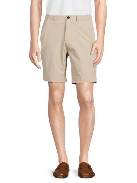 Однотонные шорты для гольфа с плоской передней частью Brooks Brothers, цвет Wheat